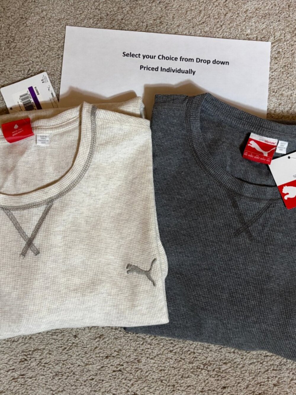 Puma Sport Lifestyle NWT Men's XXL Pullover Long Sleeve Thermal Tees